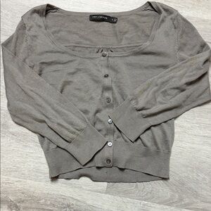The Limited Taupe Button-Up Cardigan